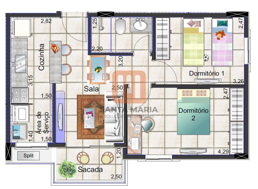 Apartamento para alugar em Nova Aliança, Ribeirão Preto - Planta (condomínio) - foto 4 código 78501