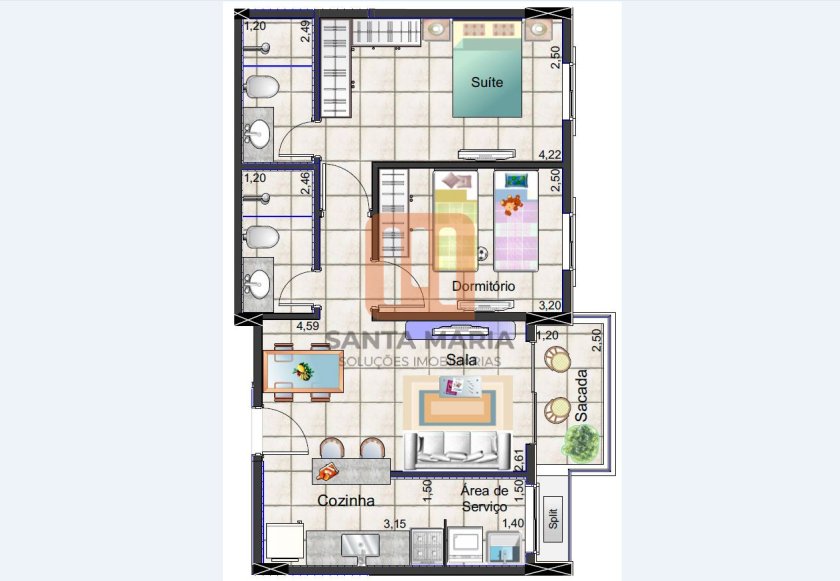 Apartamento para alugar em Nova Aliança, Ribeirão Preto - Planta (condomínio) - foto 5 código 78501